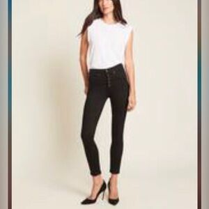 Veronica Beard Debbie 10” Skinny Black Jeans Size 29 Button Fly High Rise